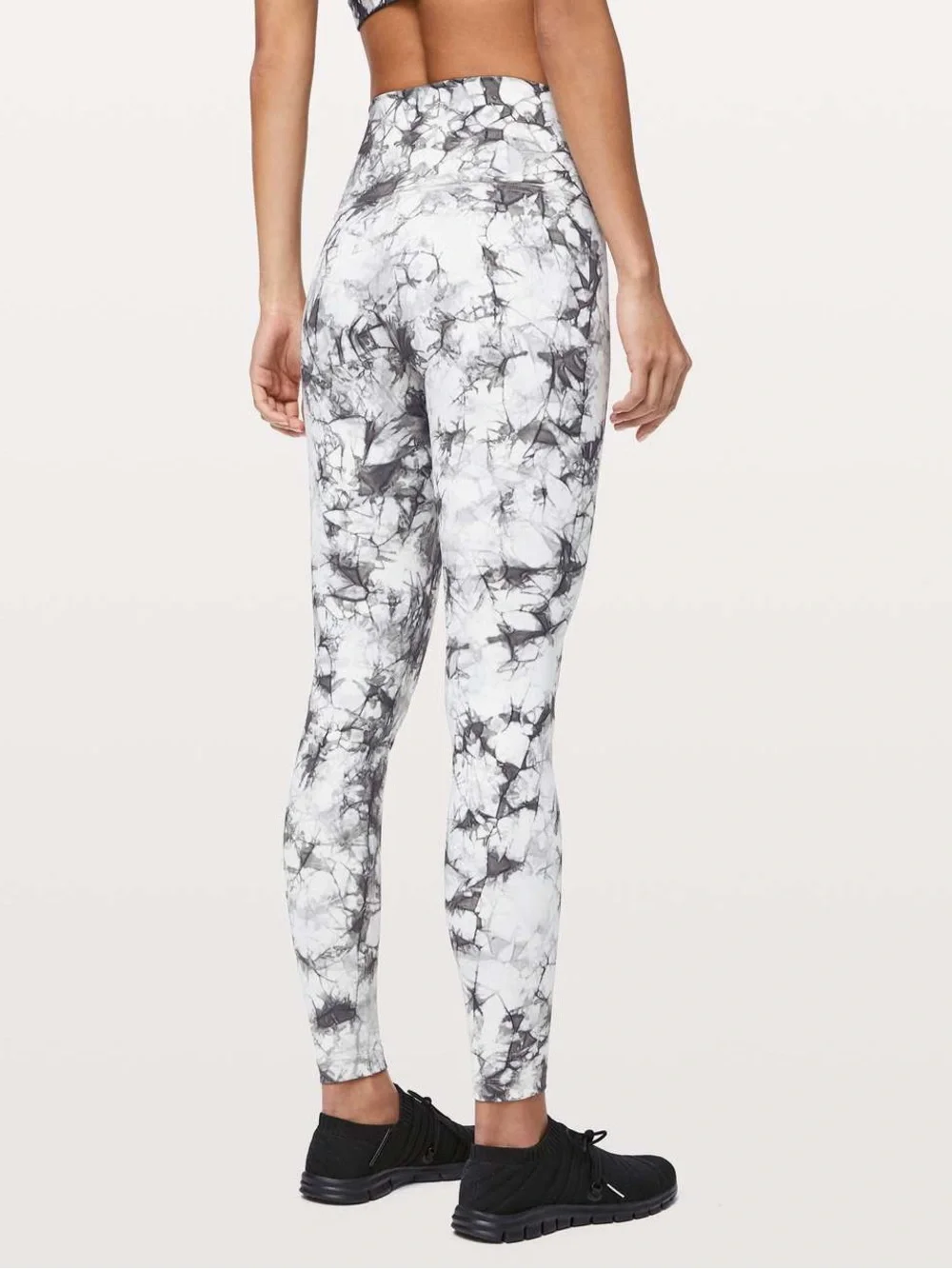 Lululemon Wunder Under High-Rise Tight Dual Shibori Gray White Leggings Size 8